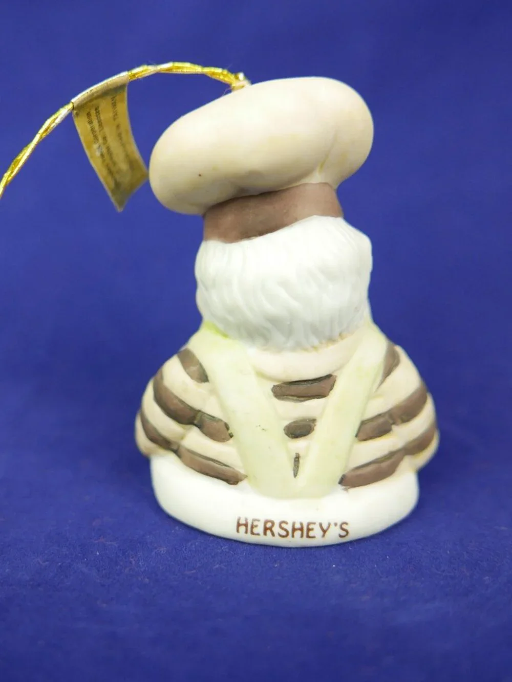 Vintage 1984 Hershey Lil Chimer Santa Christmas Ornament Porcelain Bell Checkin
